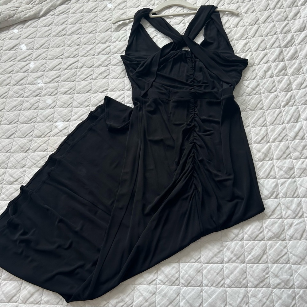 Diane von Furstenberg Neely Ruched Cutout Jersey Midi Dress in Black - Picture 3 of 14